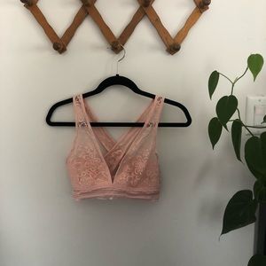 Pink lace bralette